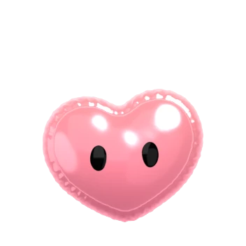 A pink heart bot, balloon texture