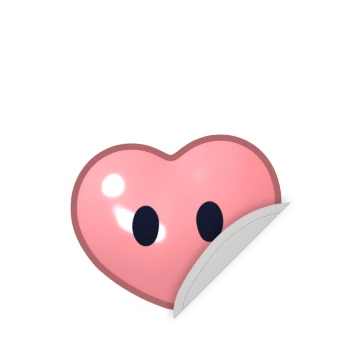 A pink heart bot, sticker texture